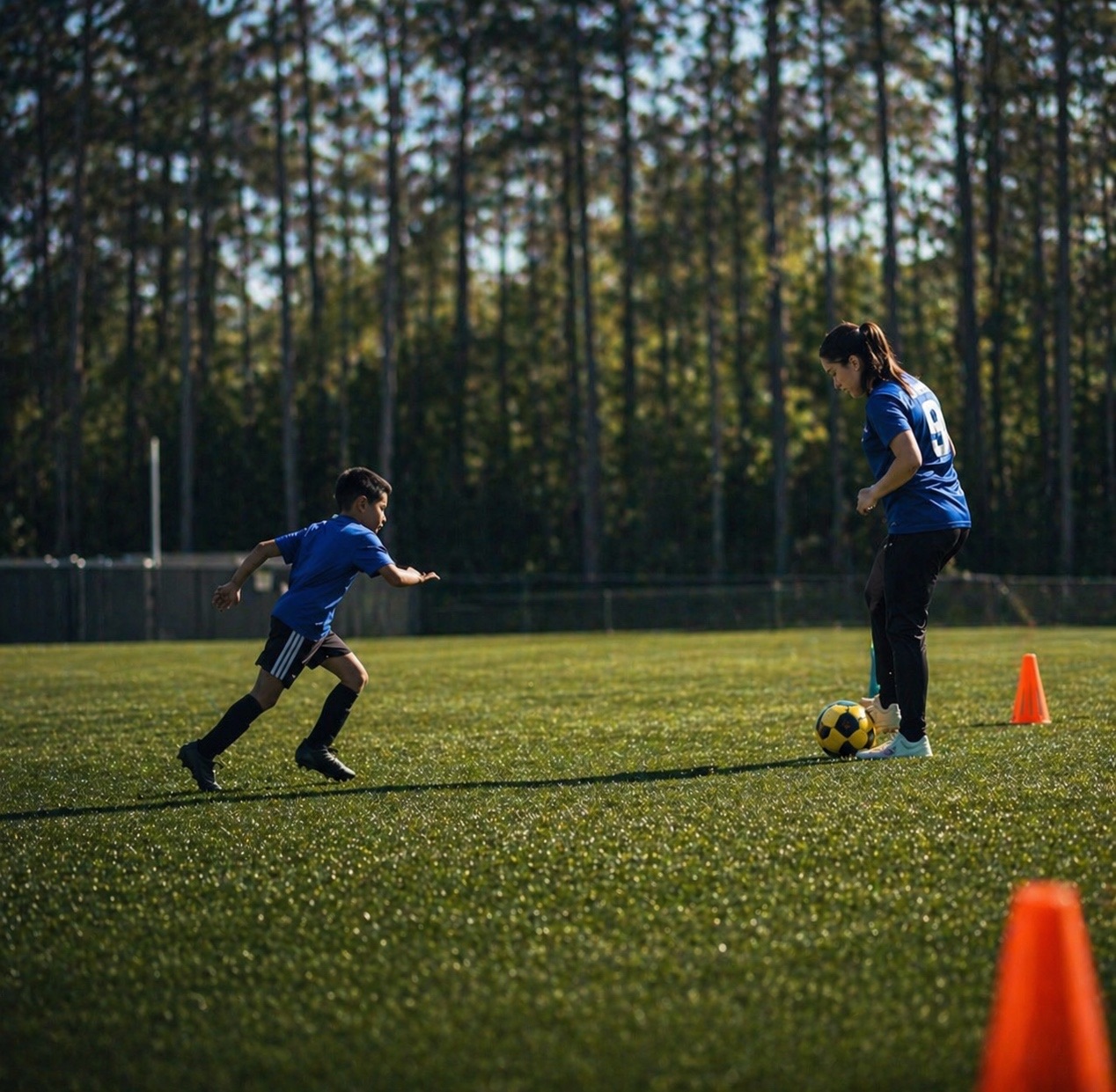 NineLab player practicing technical soccer training drills